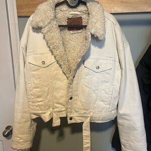 Levi's White Sherpa Lined Denim Jacket